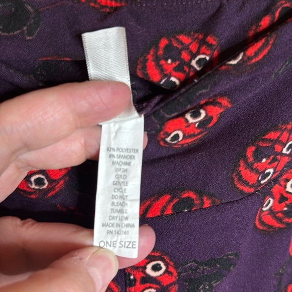 NWOT LuLaRoe Halloween Pumpkins Black Cats Leggings Purple Orange Size OS (2-10) - Picture 5 of 6